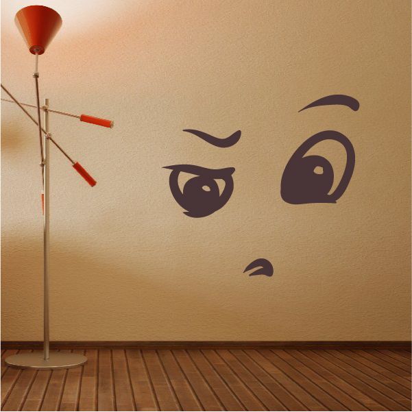 Image of Confused Face Expression Wall Decal - Vinyl Decal - Car Decal - Idcolor100