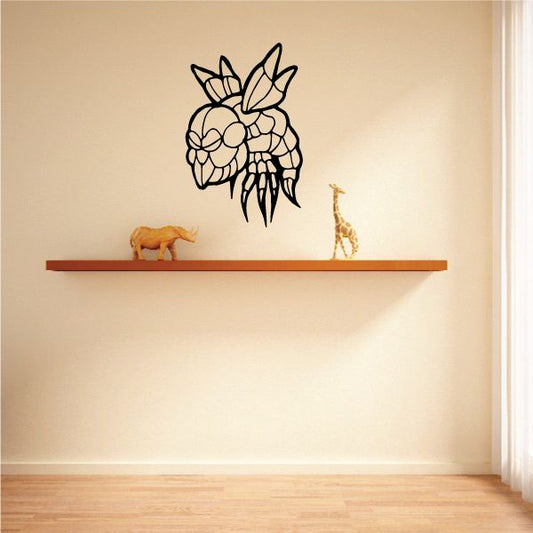 Black line-art flying tick wall decal with contour outline and small dot details