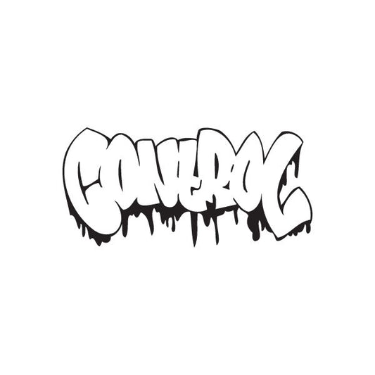 Black graffiti decal with drips and bold tag letters