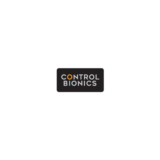Control Bionics label: black rectangle with orange CONTROL and gray BIONICS text