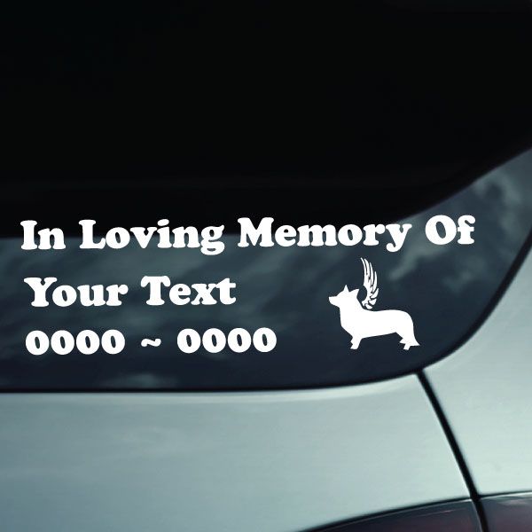 Image of Corgi Pembroke with wings Custom In Loving Memory Decal