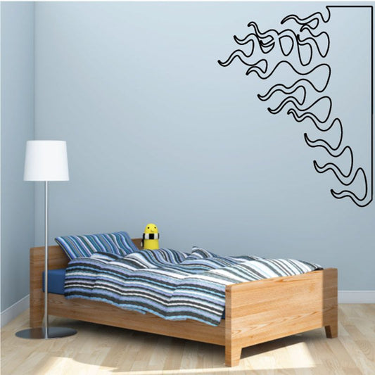 Image of Corner Angle Flat Ghost Flames Car Decal - Vinyl Decal - Wall Decal - CF493