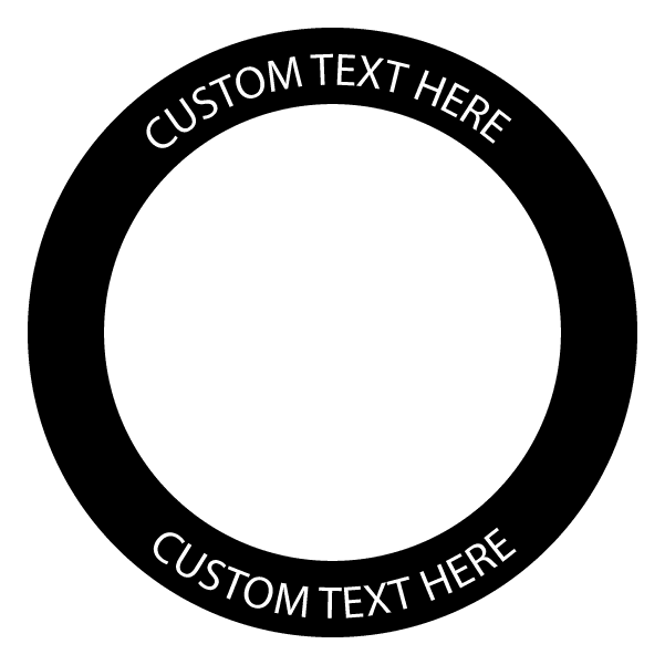 Cornhole board circle decal with custom text