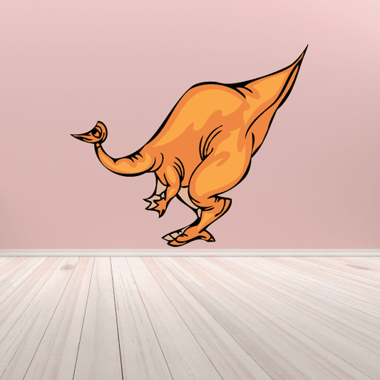 Corthysaurus dinosaur sticker: orange cartoon creature with open mouth and claws