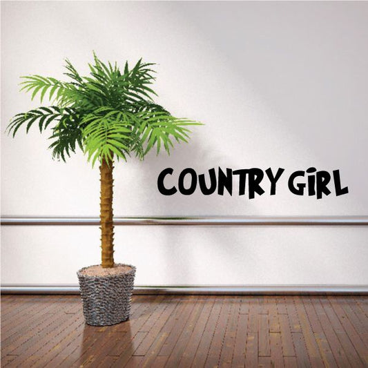 Country Girl wall decal with bold black text