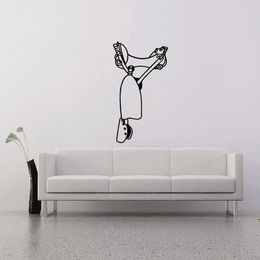 Cowboy saddle decal, black line art cowboy saddle with stirrups and bridle