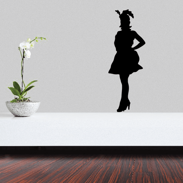 A wall sticker illustrating a cowgirl dressed in western attire