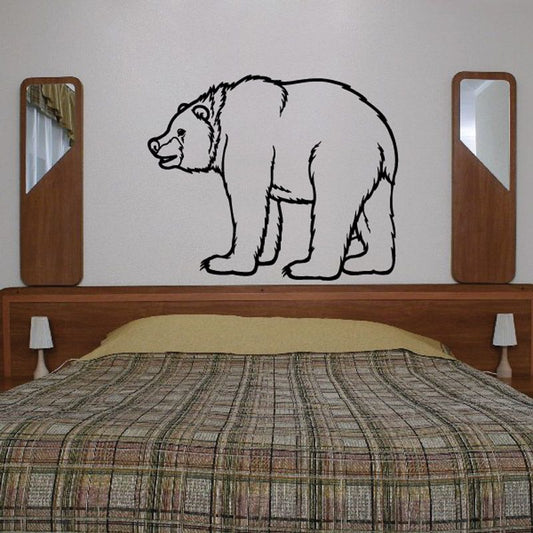 Black outline bear decal with standing bear silhouette