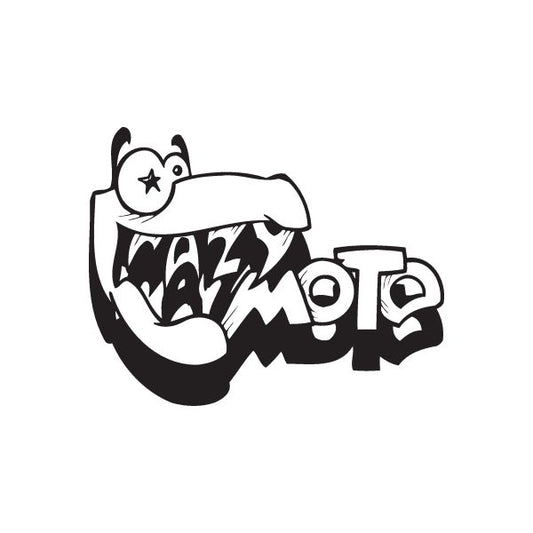 Graffiti-style gator decal with cartoon head and black-and-white lettering