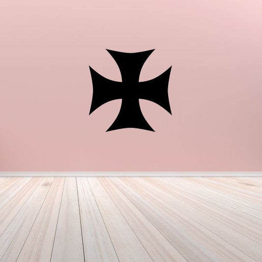Black cross vinyl wall decal with bold graphic cross shape