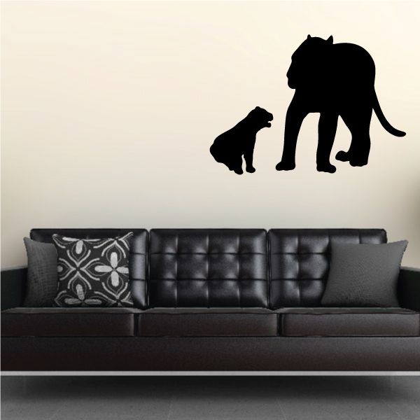 Image of Cub and Female Lion Decal