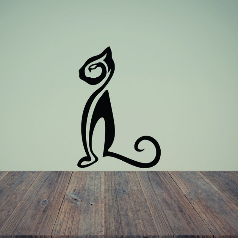 Image of Curly Tail Cat Decal