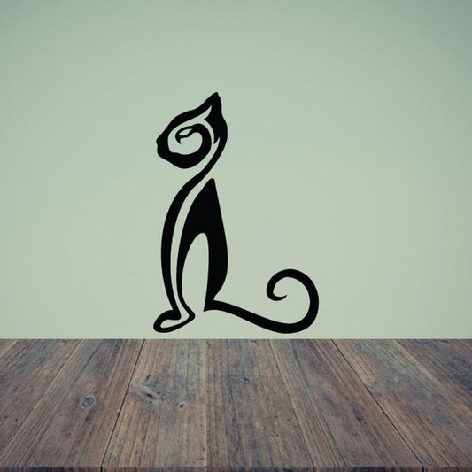 Image of Curly Tail Cat Decal