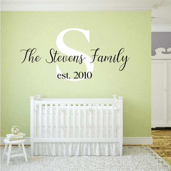 Custom Family Name with Monogram 2 Color Decal