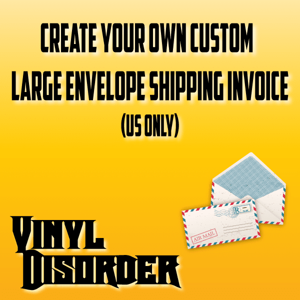 Large envelope shipping invoice with blue air mail envelope and red striped accents
