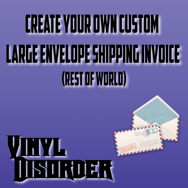 Large shipping envelope with striped border and Airmail label