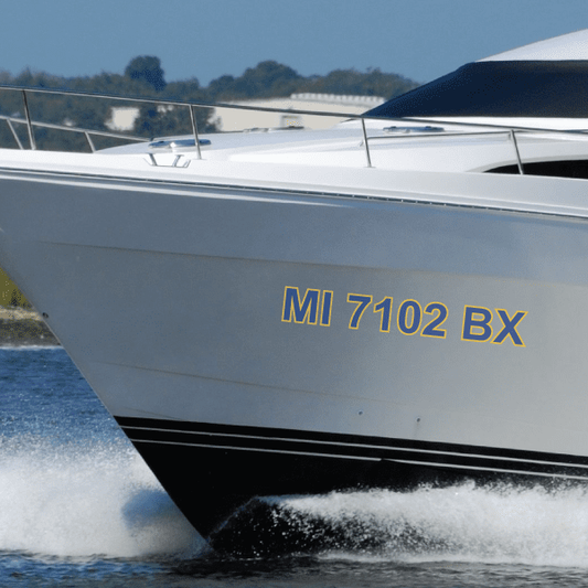 Custom Two Color Boat Registration ID Lettering Decal