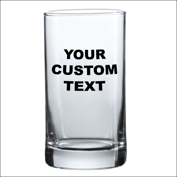 Customize your Drinking Glasses with Any custom text decals in any font!