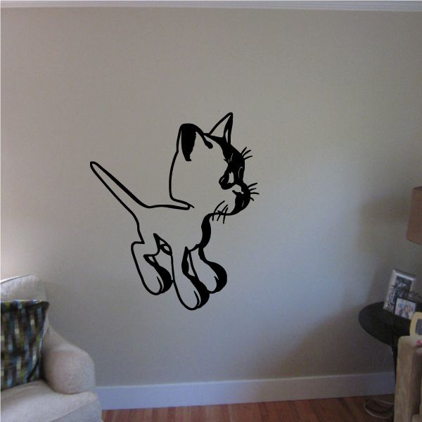 Image of Cute Kitten Staring Off Decal