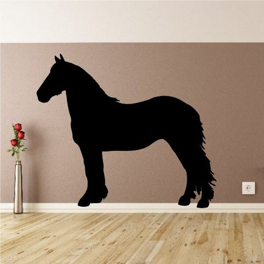 Black horse silhouette decal with standing posture