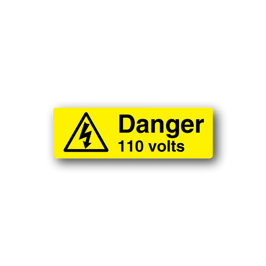 Image of Danger 110 Volts Rectangle Sticker