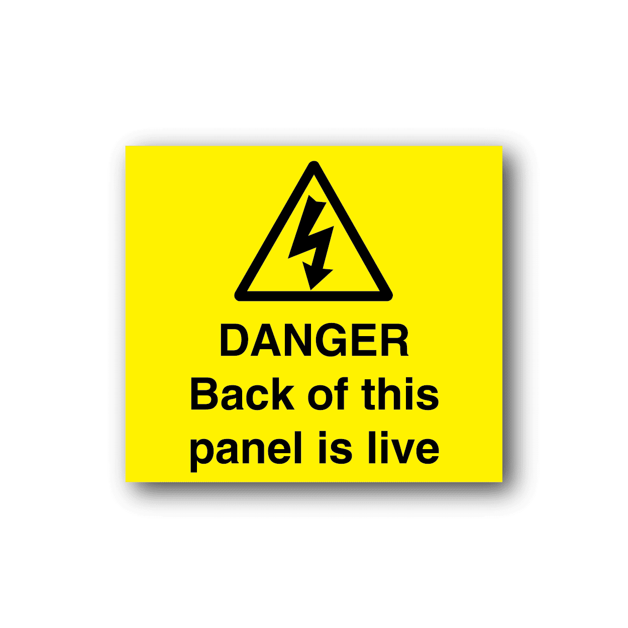 Image of Danger Back Of This Panel Is Live Sticker