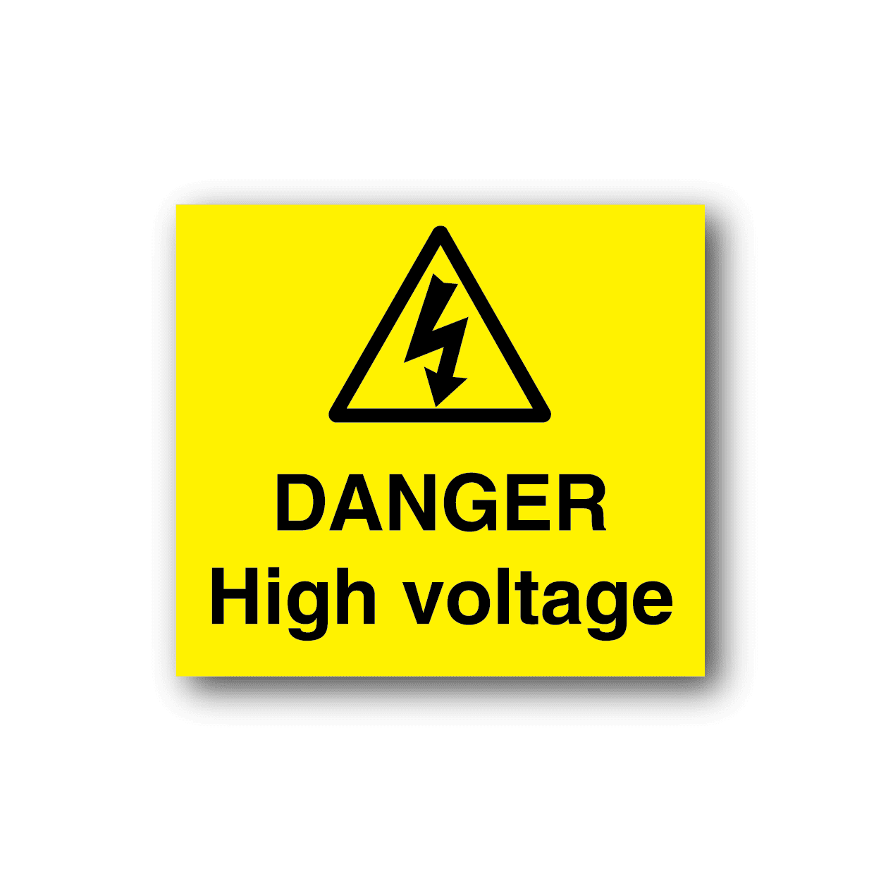 Image of Danger High Voltage Yellow Sticker