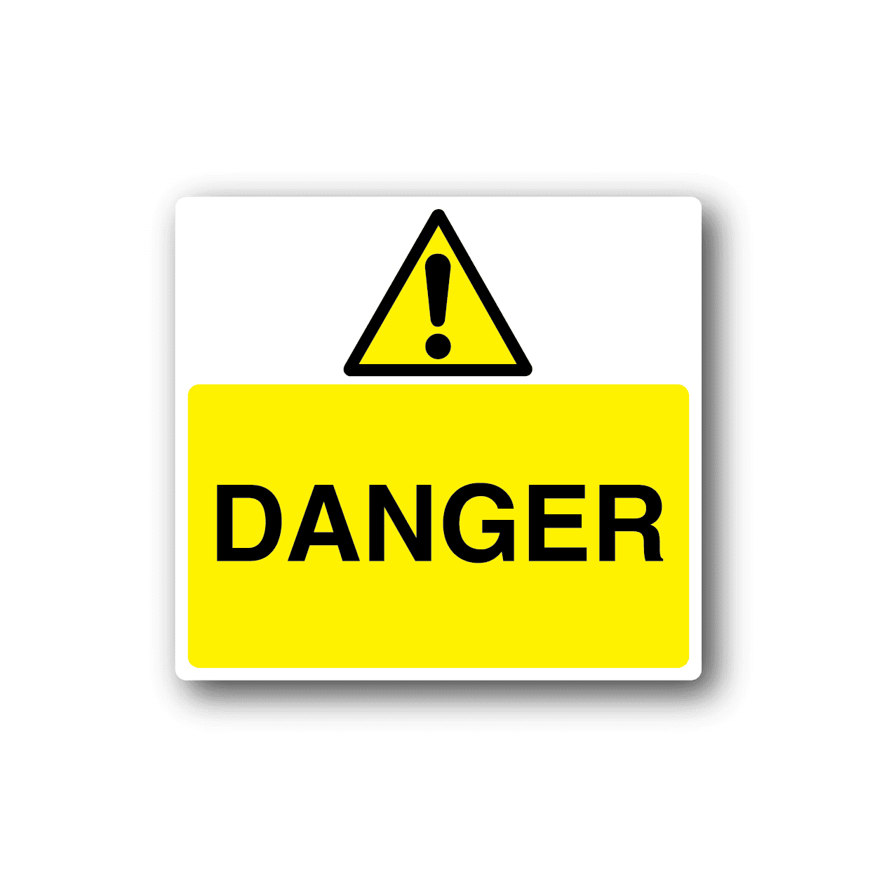 Image of Danger White and Yellow Sticker