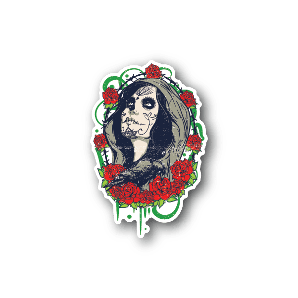 Image of Day of the Dead The Raven Queen Sticker