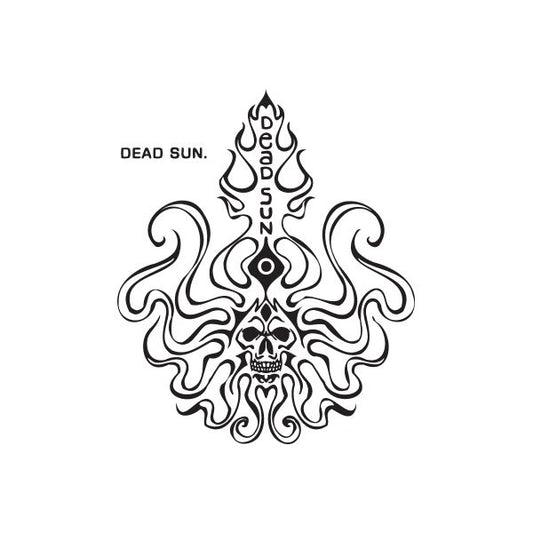 Graffiti-style skull and flame sun decal with DEAD SUN text