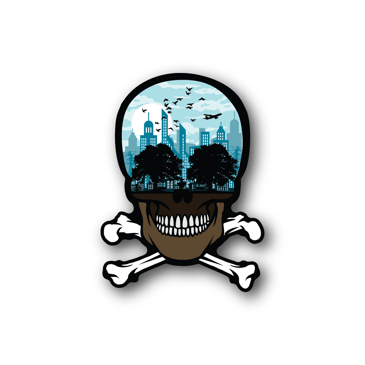 Image of Death City Skull Sticker