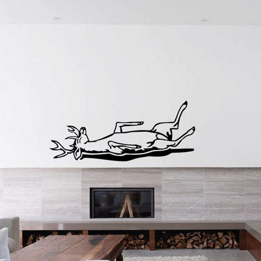 Deer buck wall decal with black silhouette