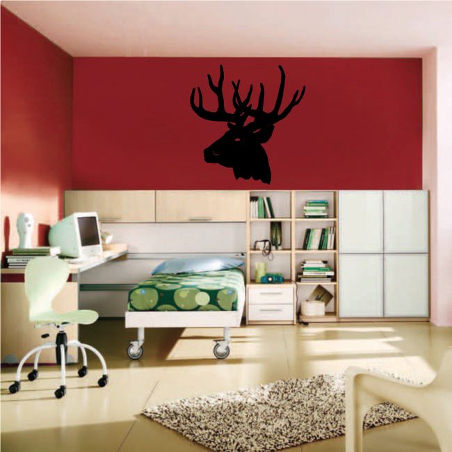 Image of Deer Head with Antlers Decal