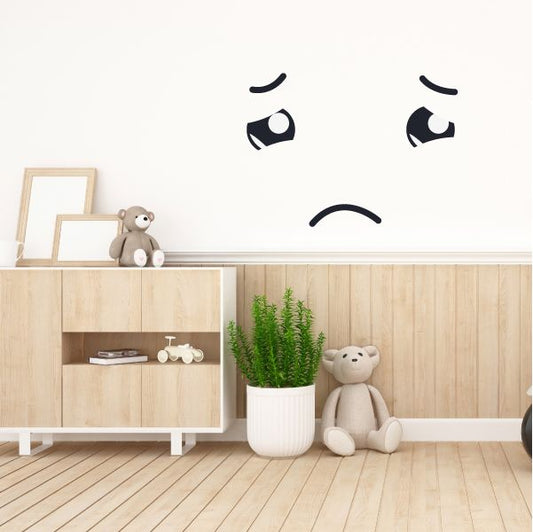 Image of Depressed Face Expression Wall Decal - Vinyl Decal - Car Decal - Idcolor005