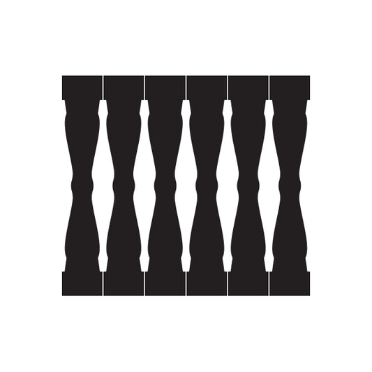 Black pinstripe window vinyl decal with repeating vertical stripe shapes