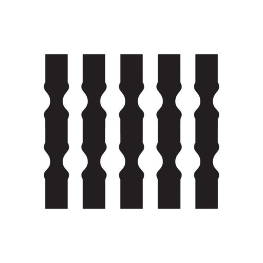Car window vinyl decal with vertical dark pinstripe blocks
