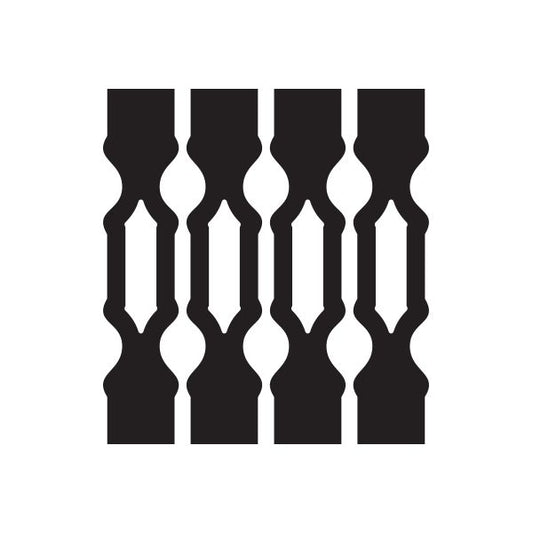 Car window vinyl decal sticker with black geometric pinstripe pattern, rounded cutouts
