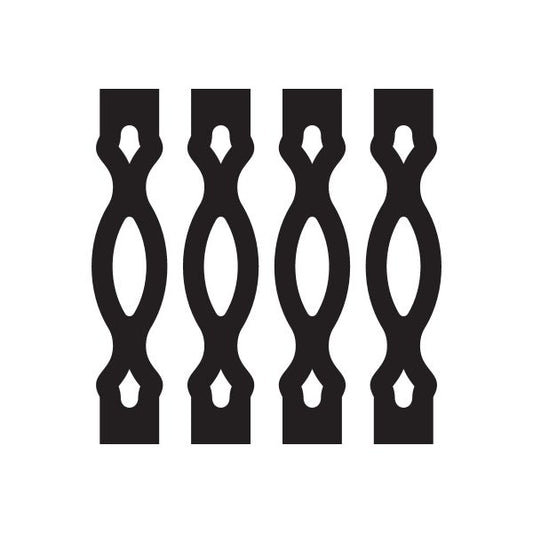 Car window vinyl decal with four black pinstripe corner-like motifs