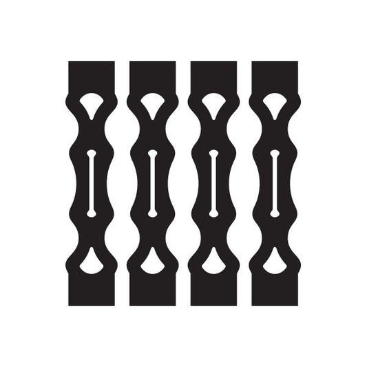 Car window vinyl decal sticker with vertical pinstripe pattern, black and white