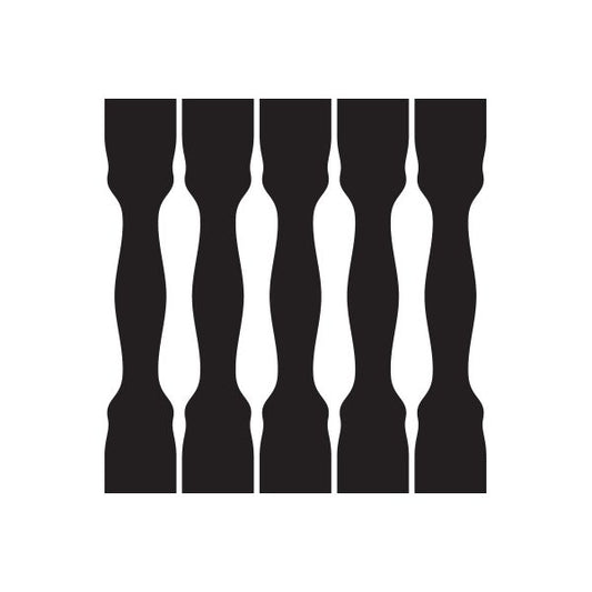 Black decorative pinstripe vinyl decal with vertical curved line segments