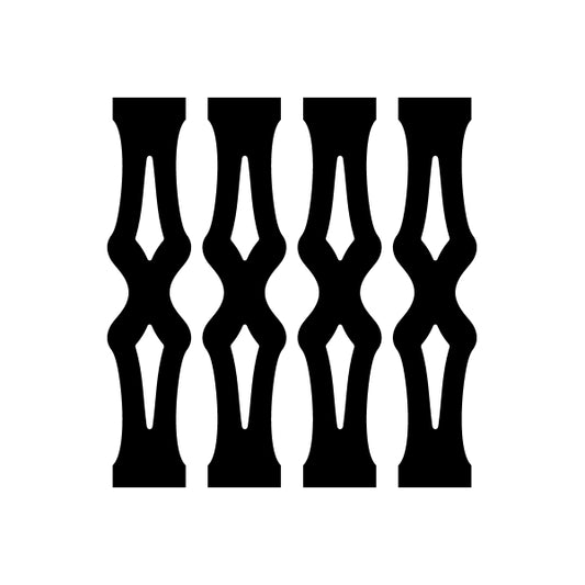 Car window vinyl decal with repeating black pinstripe X line pattern