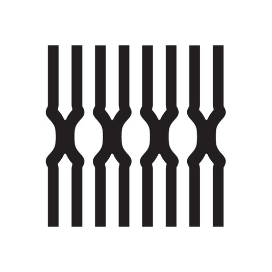 Black pinstripe window vinyl decal with repeating vertical line pattern