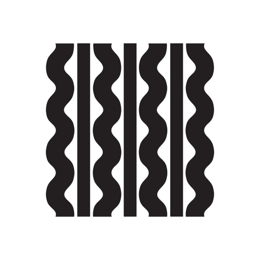 Car window vinyl decal with black wavy vertical stripes
