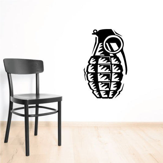 Grenade decal with detailed black grenade icon