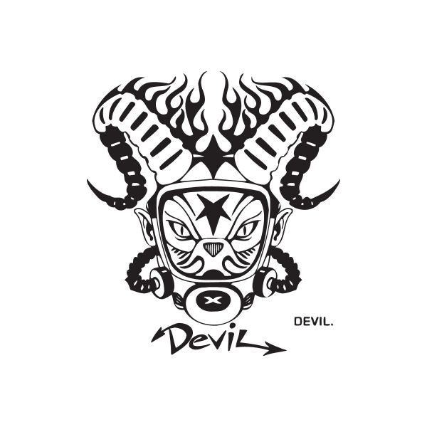 Image of Devil Gas Mask Graffiti Decal