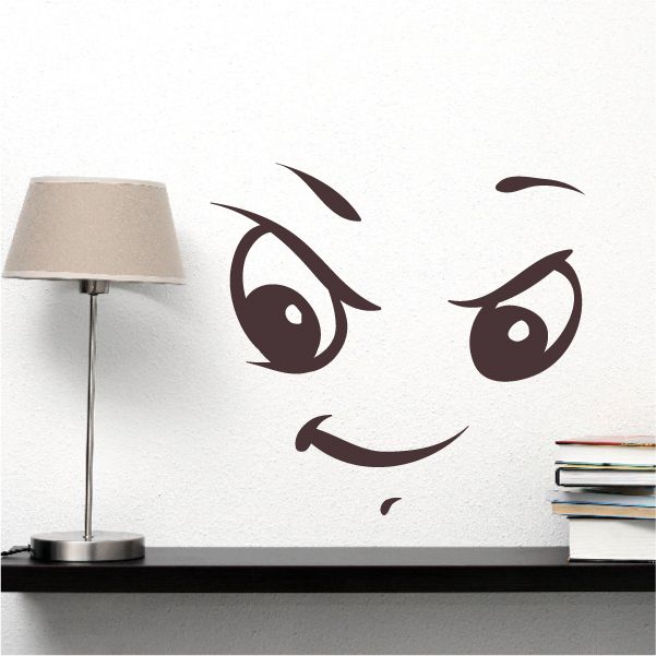 Image of Devious Face Expression Wall Decal - Vinyl Decal - Car Decal - Idcolor060