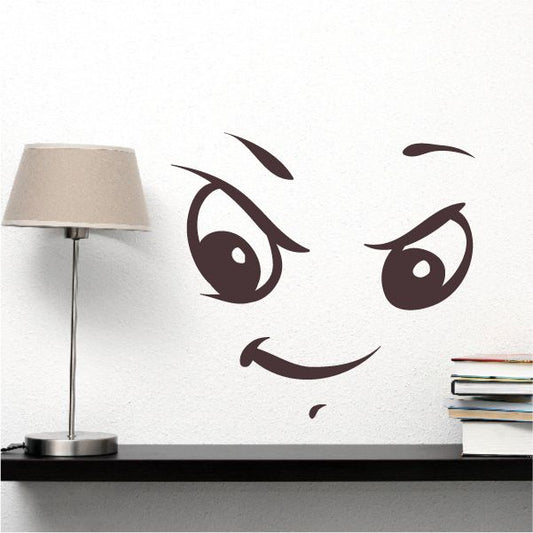 Image of Devious Face Expression Wall Decal - Vinyl Decal - Car Decal - Idcolor060