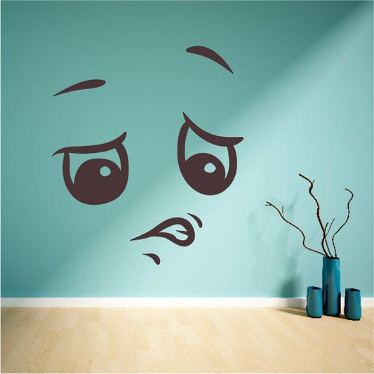Image of Disgusted Face Expression Wall Decal - Vinyl Decal - Car Decal - Idcolor066