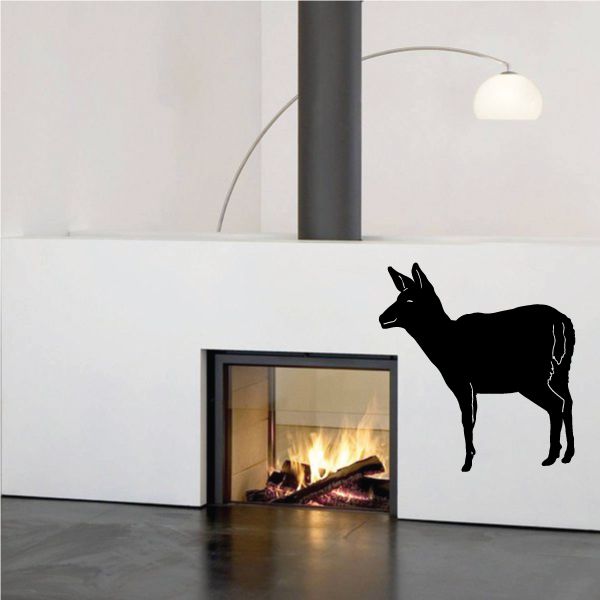 Standing deer decal, black silhouette of a standing doe