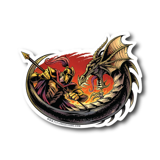 Dragon And Knight Vinyl Sticker